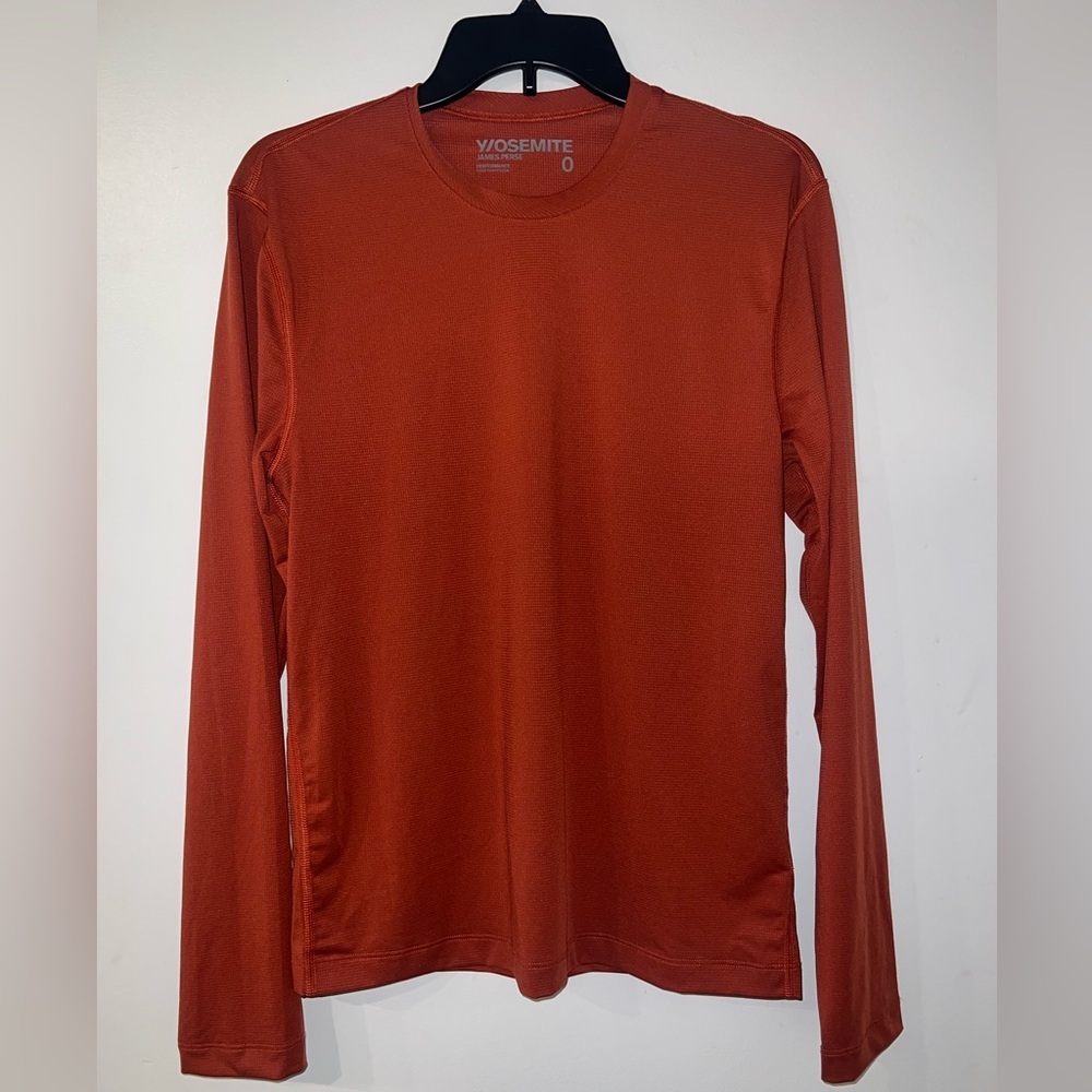 New James Perse Mens 0 (s/xs) Y/OSEMITE Performance Long Sleeve T-Shirt